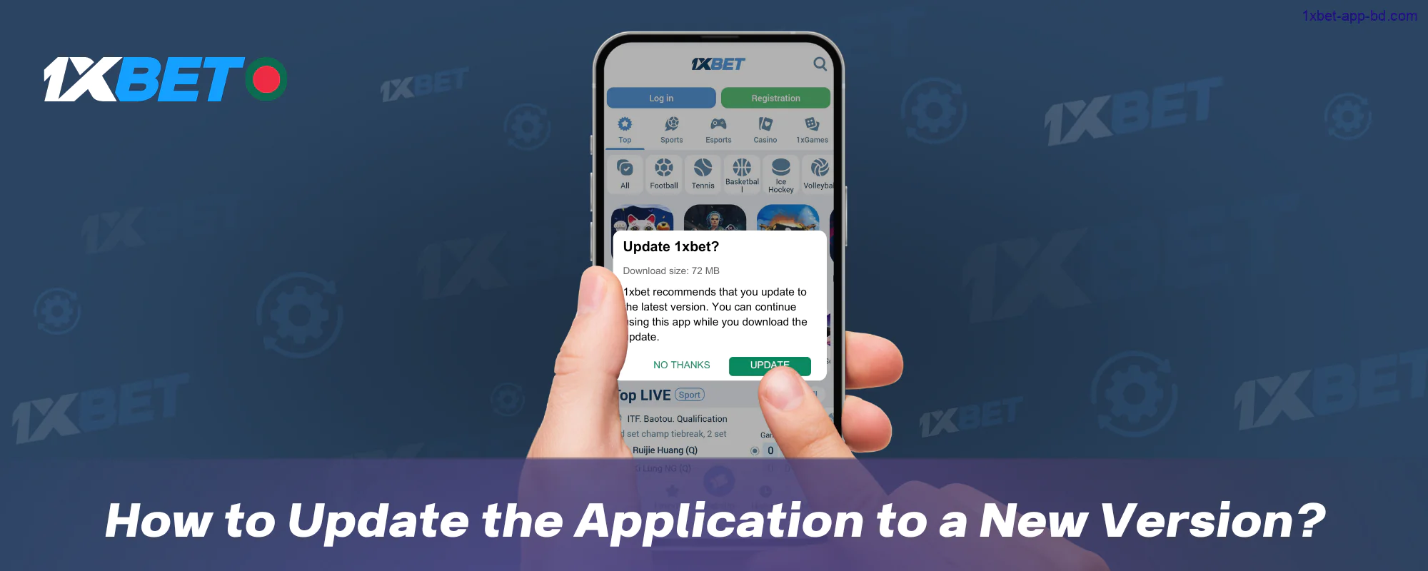 The latest version of the 1xbet app is available from the official casino website